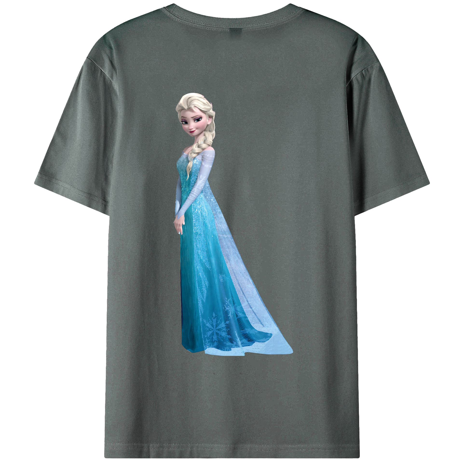 （画像用） アナと雪の女王 アンナ エルサ Frozen Anna Elsa 綿100％ メンズ半袖Tシャツ（バックプリント） 通気性
